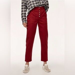 Aritzia Wilfred Free Hi-Rise Belen Straight Leg,Red Jeans size 10